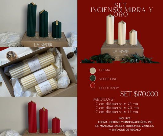 SET INCIENSO MIRRA Y ORO