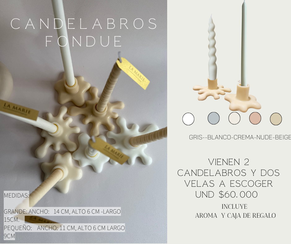 Candelabros Fondue 2 und (a escoger vela)