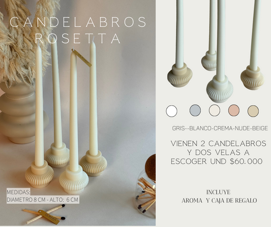 Candelabros Rosetta 2 und ( escoger vela)